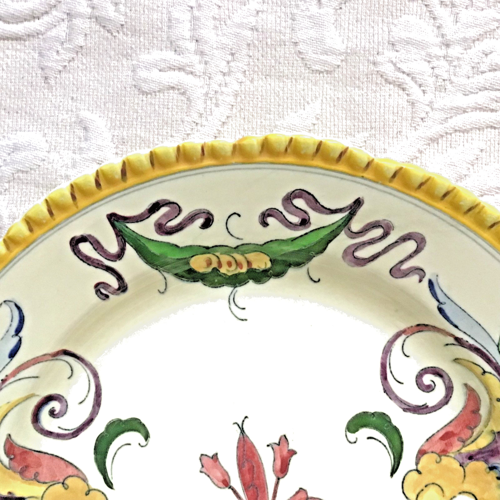 Titian Ware Phoenix 1905 Hand Painted 10” Dinner Plate Pair Adams Ivory England
