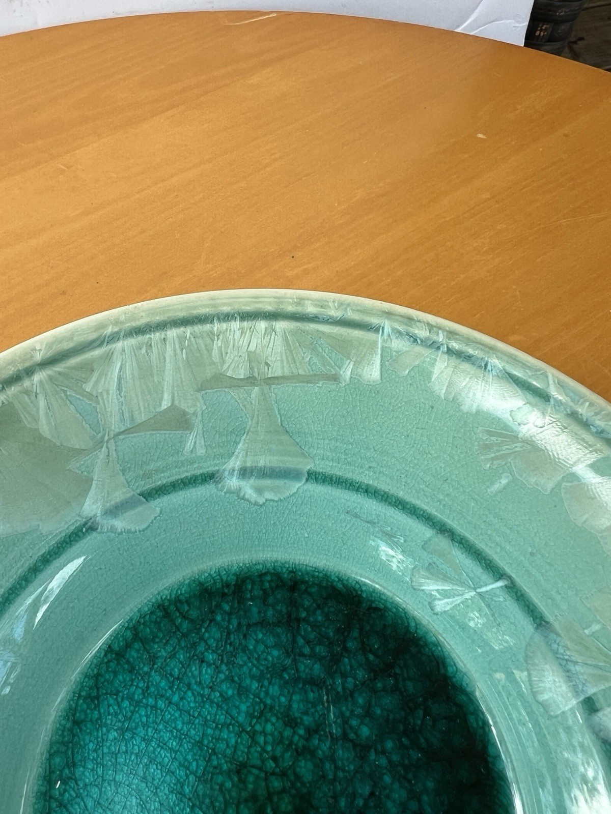 JOE COULTER Art Pottery Stoneware CRYSTALLINE Bowl Turquoise Teal Coastal Beach