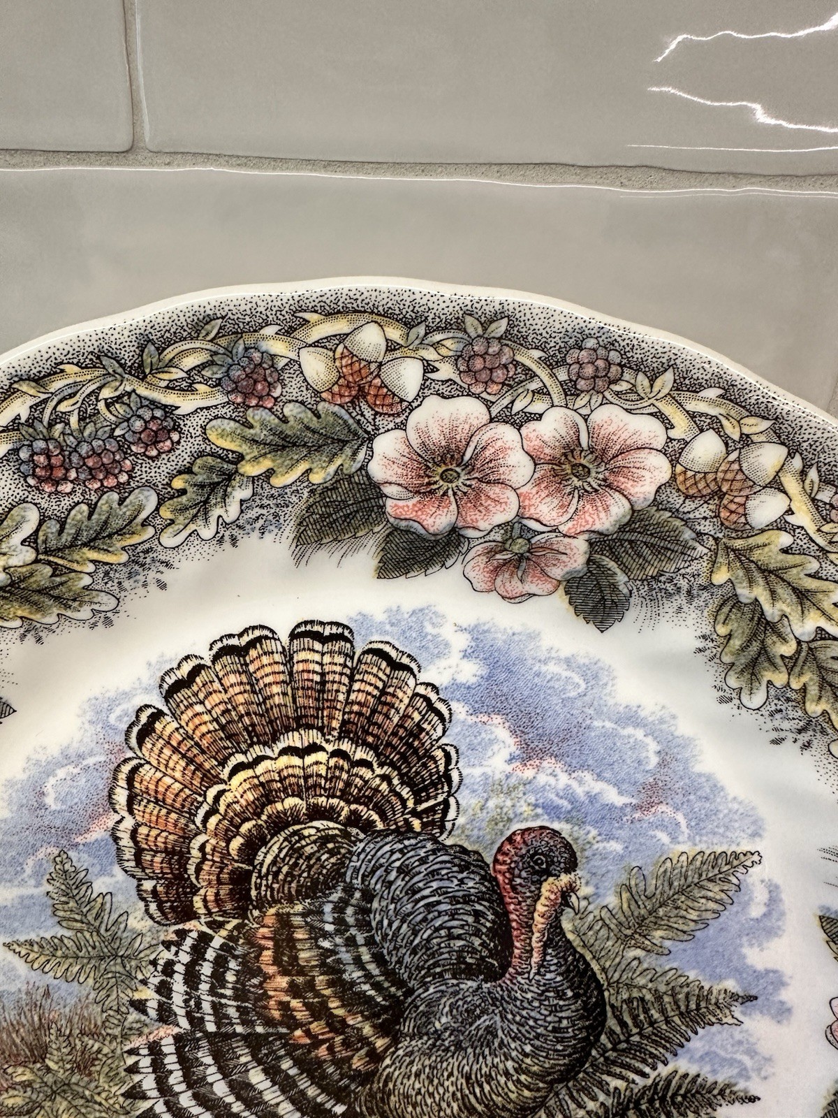 Myott Churchill Thanksgiving Dinner Plates 10 Bird Flower Motif 10 Available