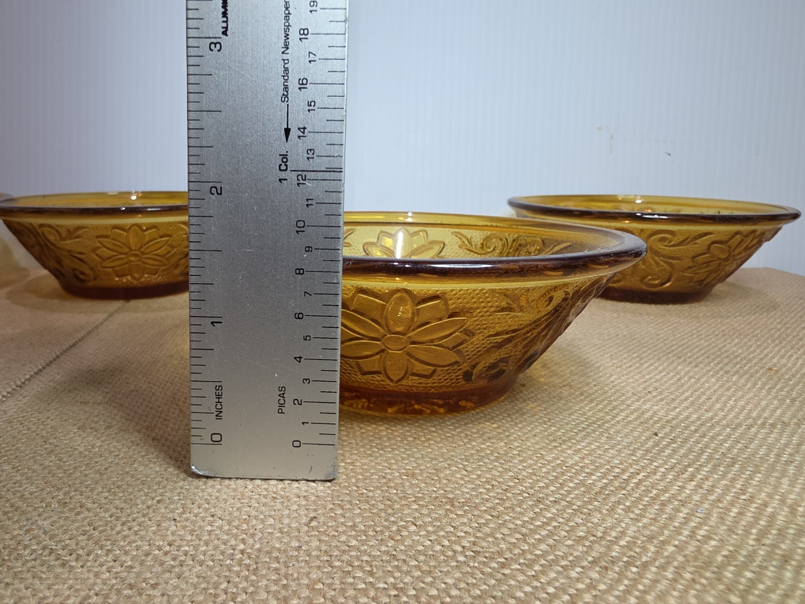 Set of 4 Vintage Amber Tiara Indiana Glass Dessert Fruit Bowls