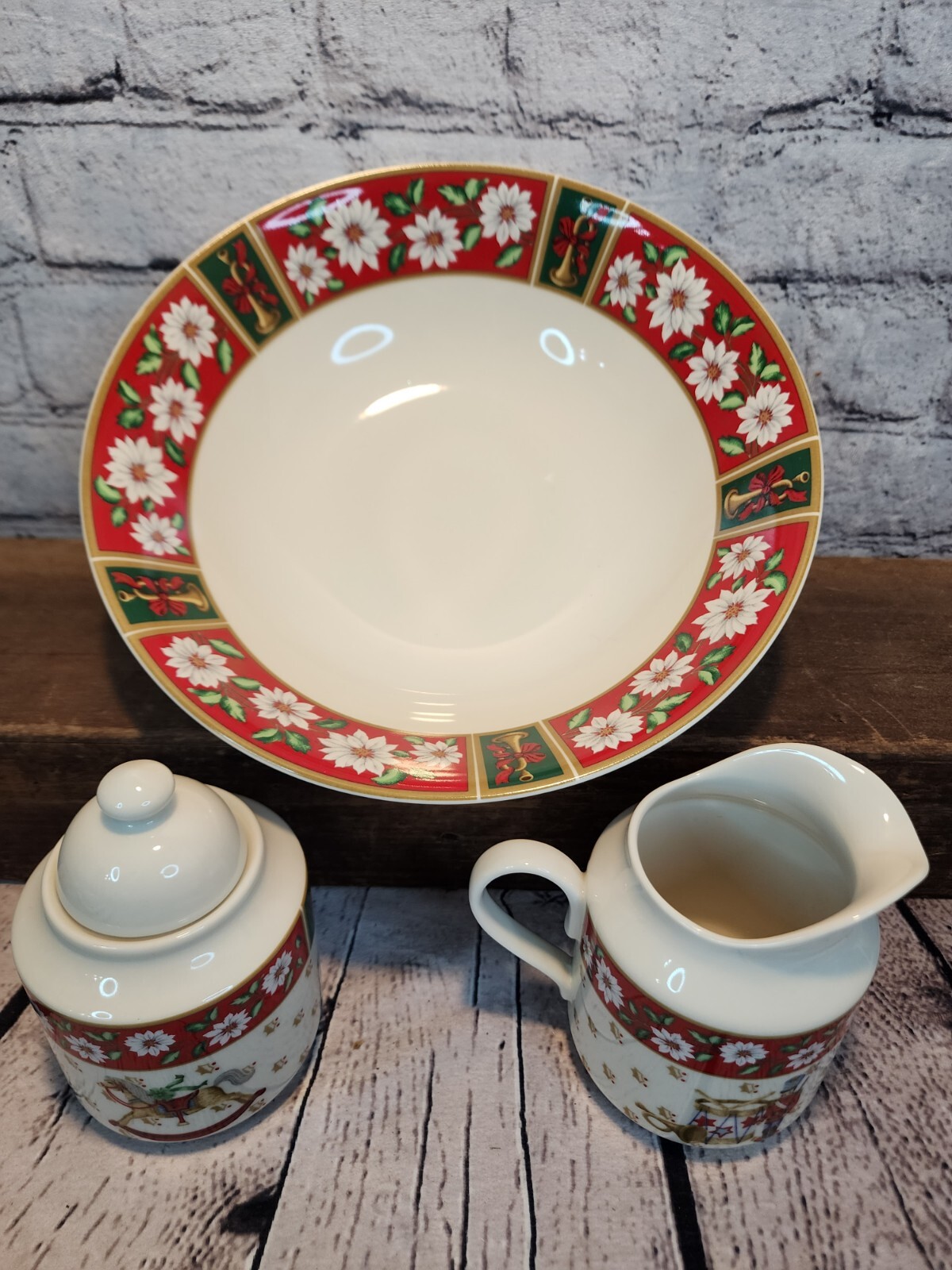 CHARLTON HALL Hostess Set 4pc LOT | Kobe 1980-1989 VTG Christmas Tradition Read