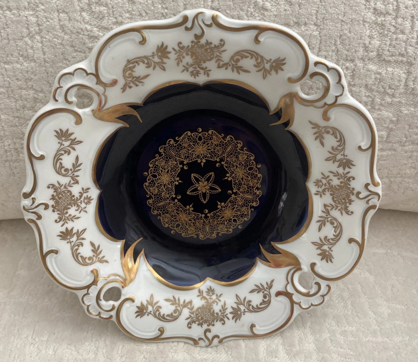 VTG 1948 Echt Weimar Kobalt Cobalt Blue & Gold Ilse 701 54 Bowl 8.5” Pristine