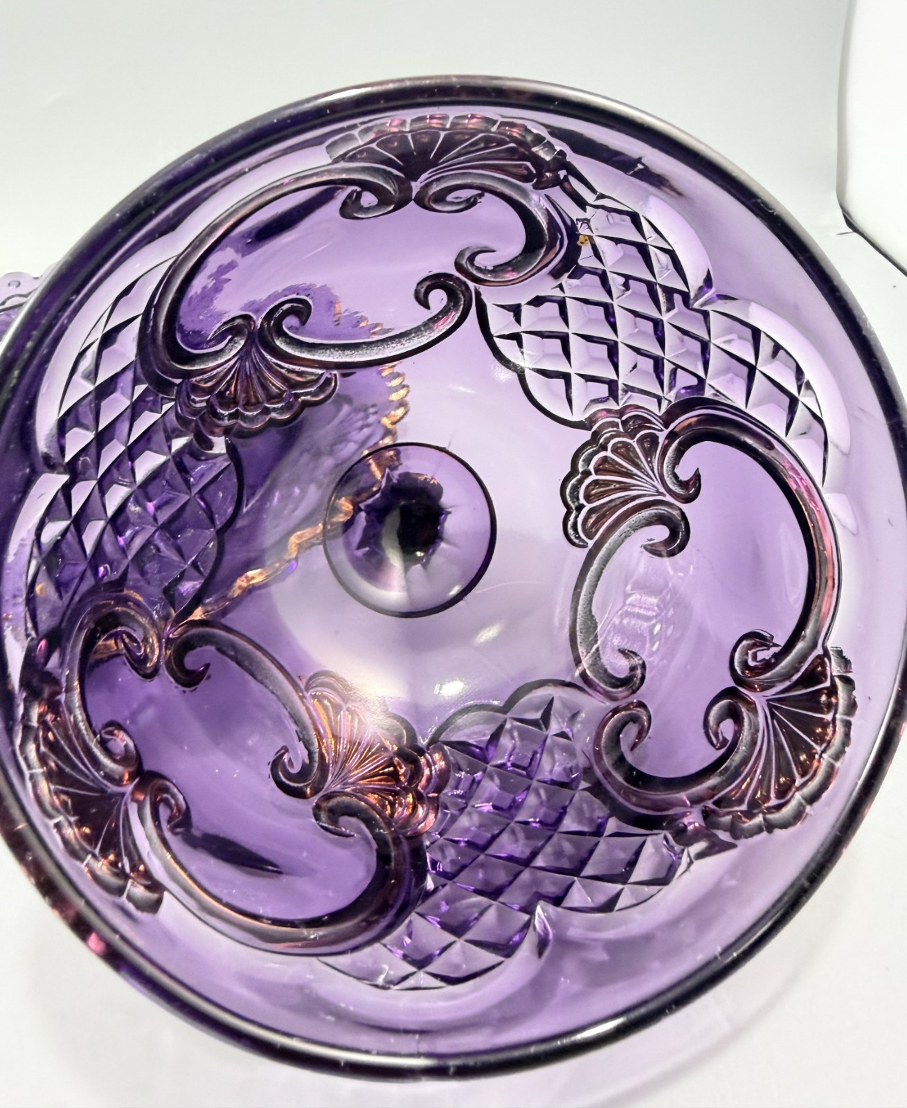 EAPG Riverside Amethyst Glass Croesus Butter Dish Creamer Sugar Bowl Set of 4