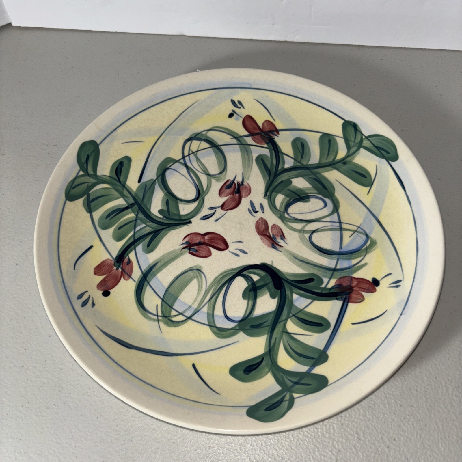 Gail Pittman Maypop 11” Dinner Plate 1989 signed-4- has Crazing See Picture