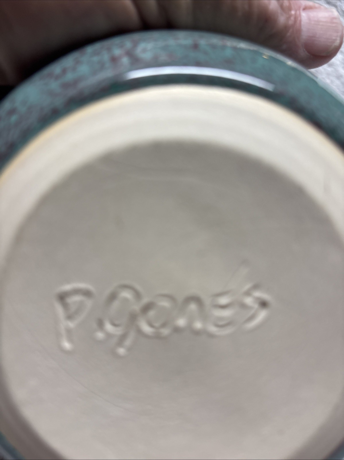 Pottery Bowl With Pinched Sides Grea Color Signed P Jones 6” Across