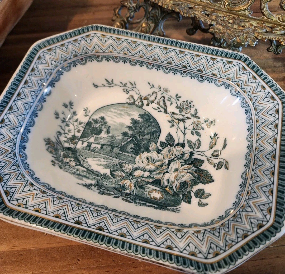 Antique Wedgwood China Small Bowl/Platter Transferware Edinburg