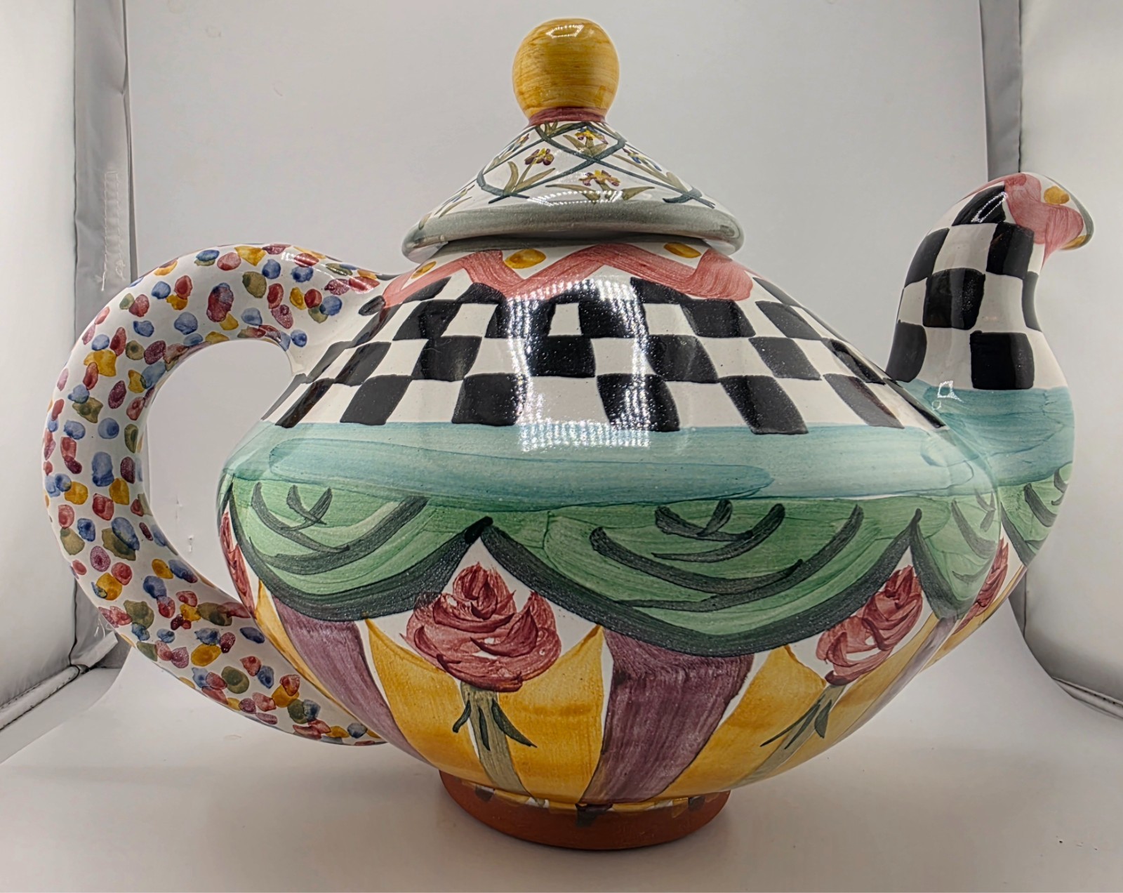 MacKenzie Childs Ceramic Teapot Taylor Odd Fellows
