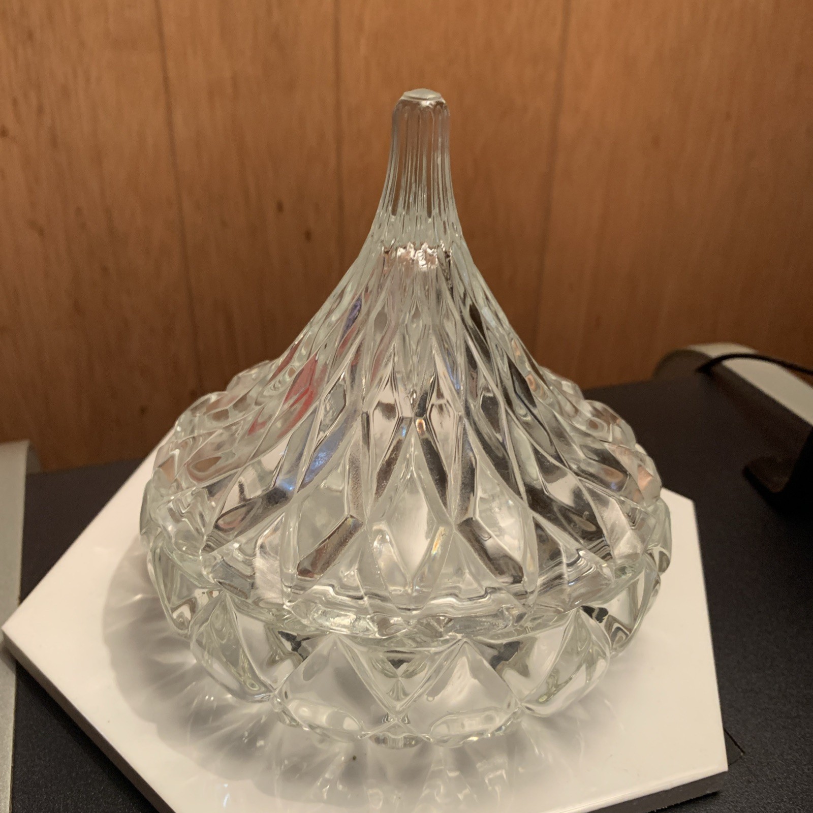 Hershey’s Kiss Crystal Clear Glass Lidded Candy or Trinket Dish
