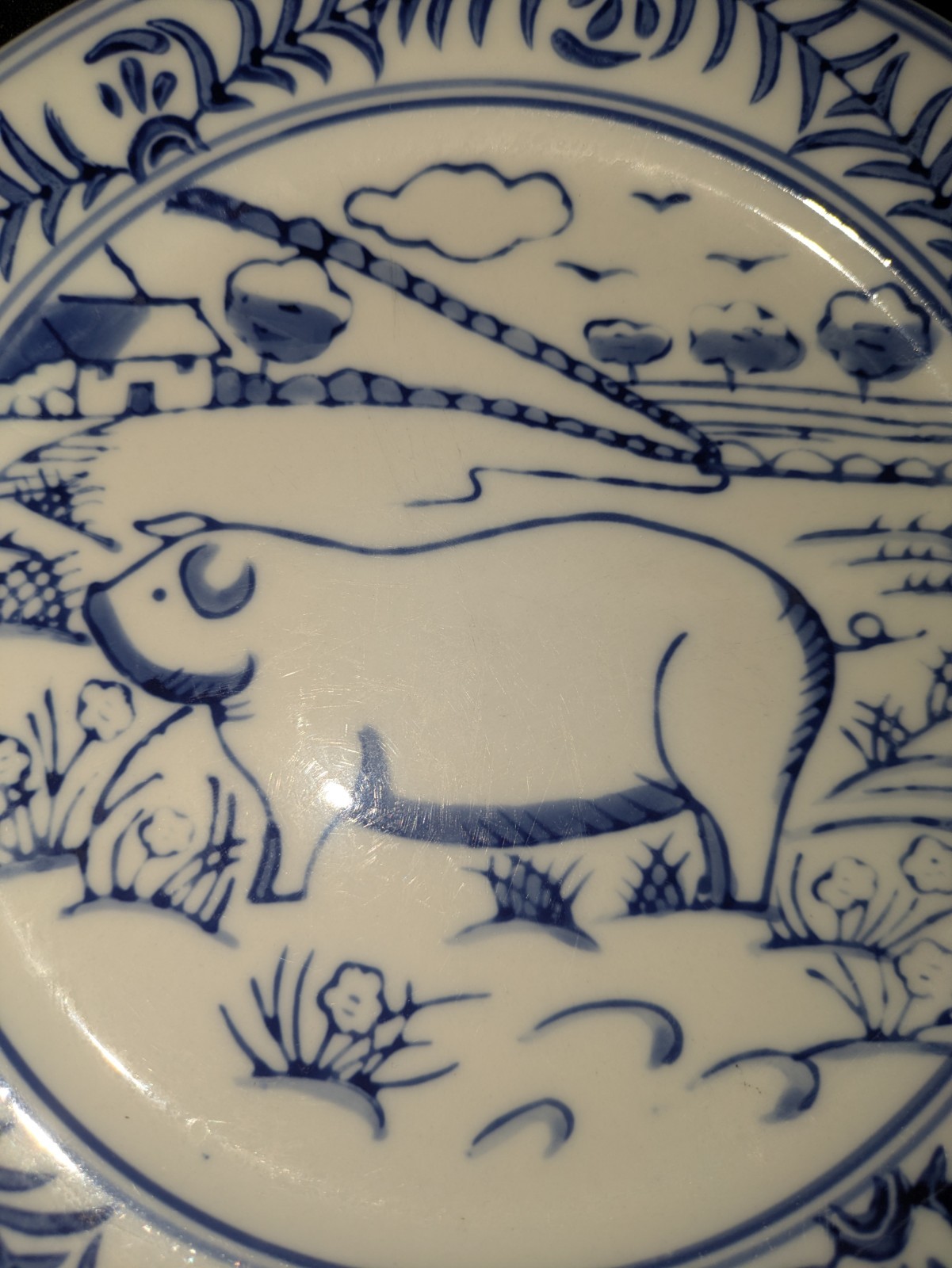 Williams Sonoma Brittany Style Farmhouse Pig 7 7/8″” Animal Salad Plate