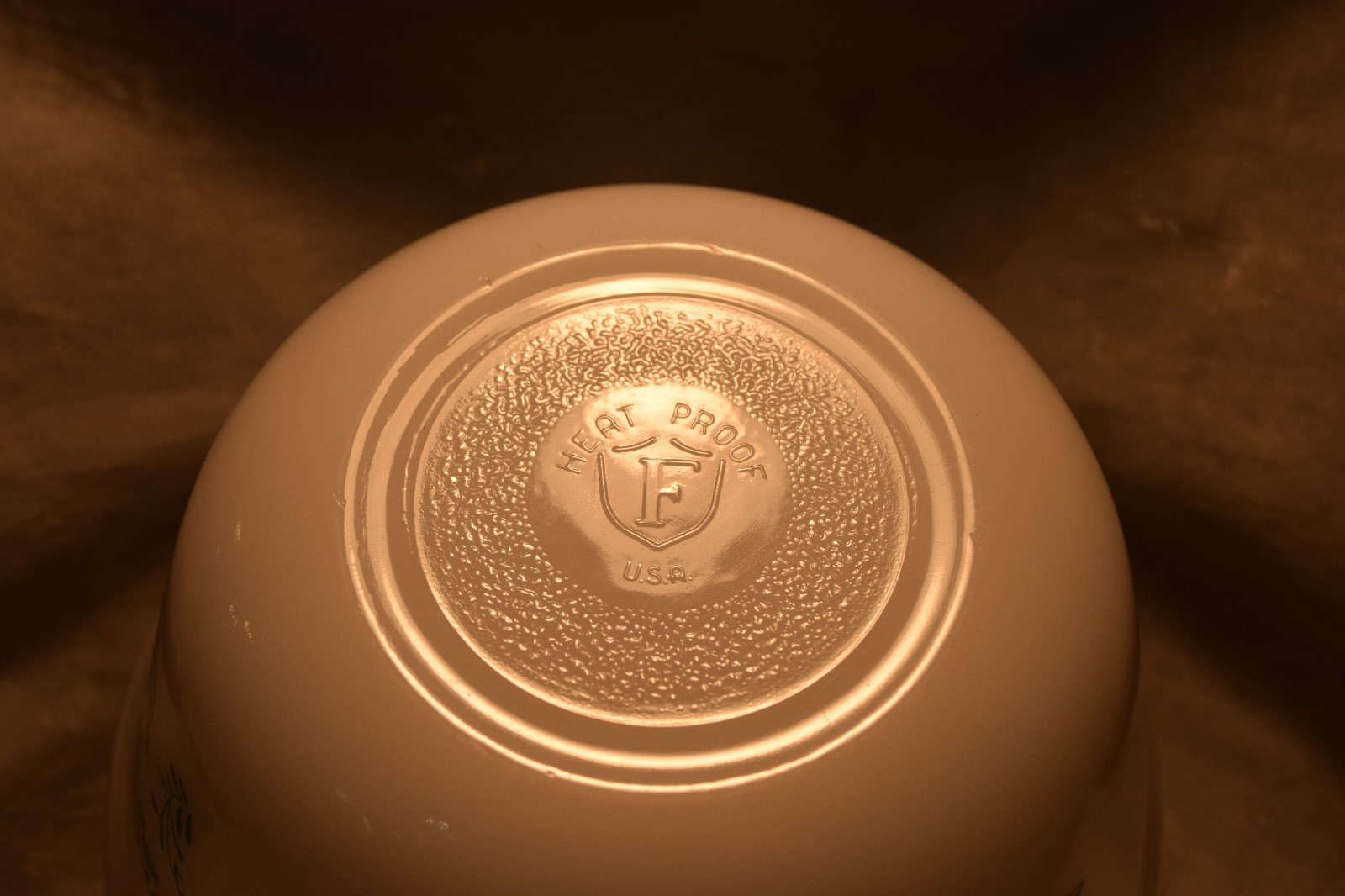 Federal Glass Mixing Bowl. Heat Proof, Homestead/Scandinavian Pattern