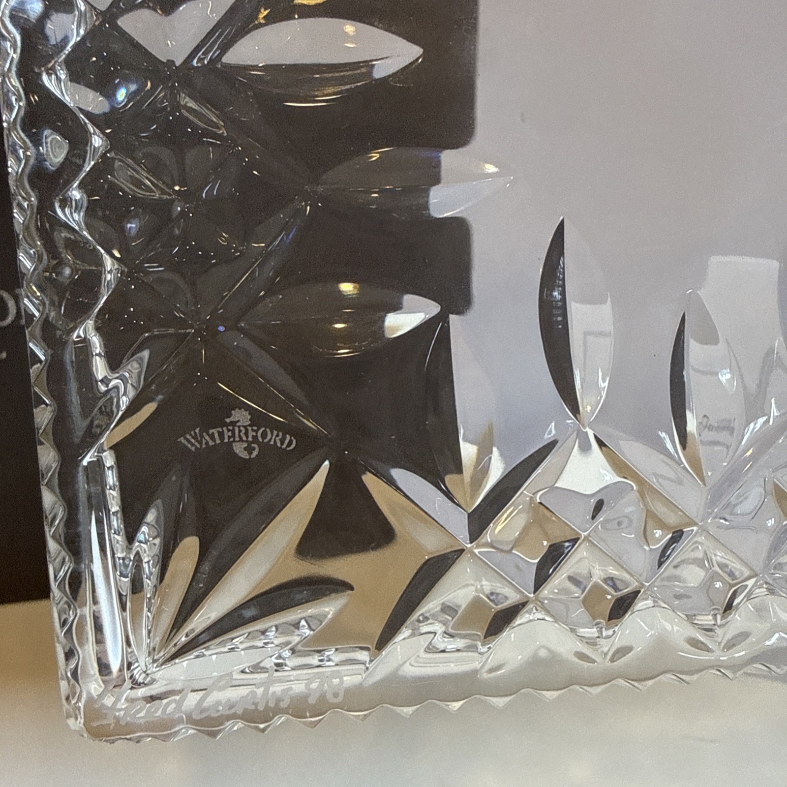 Waterford Crystal Lismore 11″ Vanity Tray Signed Fred Curtis w/ Box Ireland