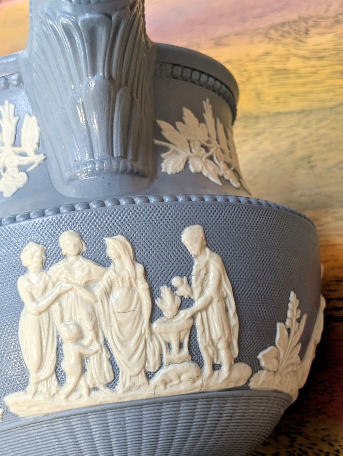 ⭐Antique Pitcher Staffordshire Chrysanthemum Factory stoneware Jug Neoclassical