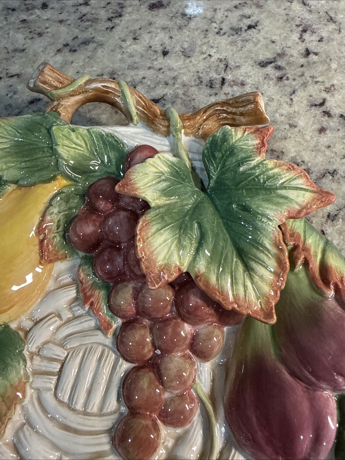 Fitz and Floyd Classics Country Gourmet Canape Plate Embossed Fruit Basketweave