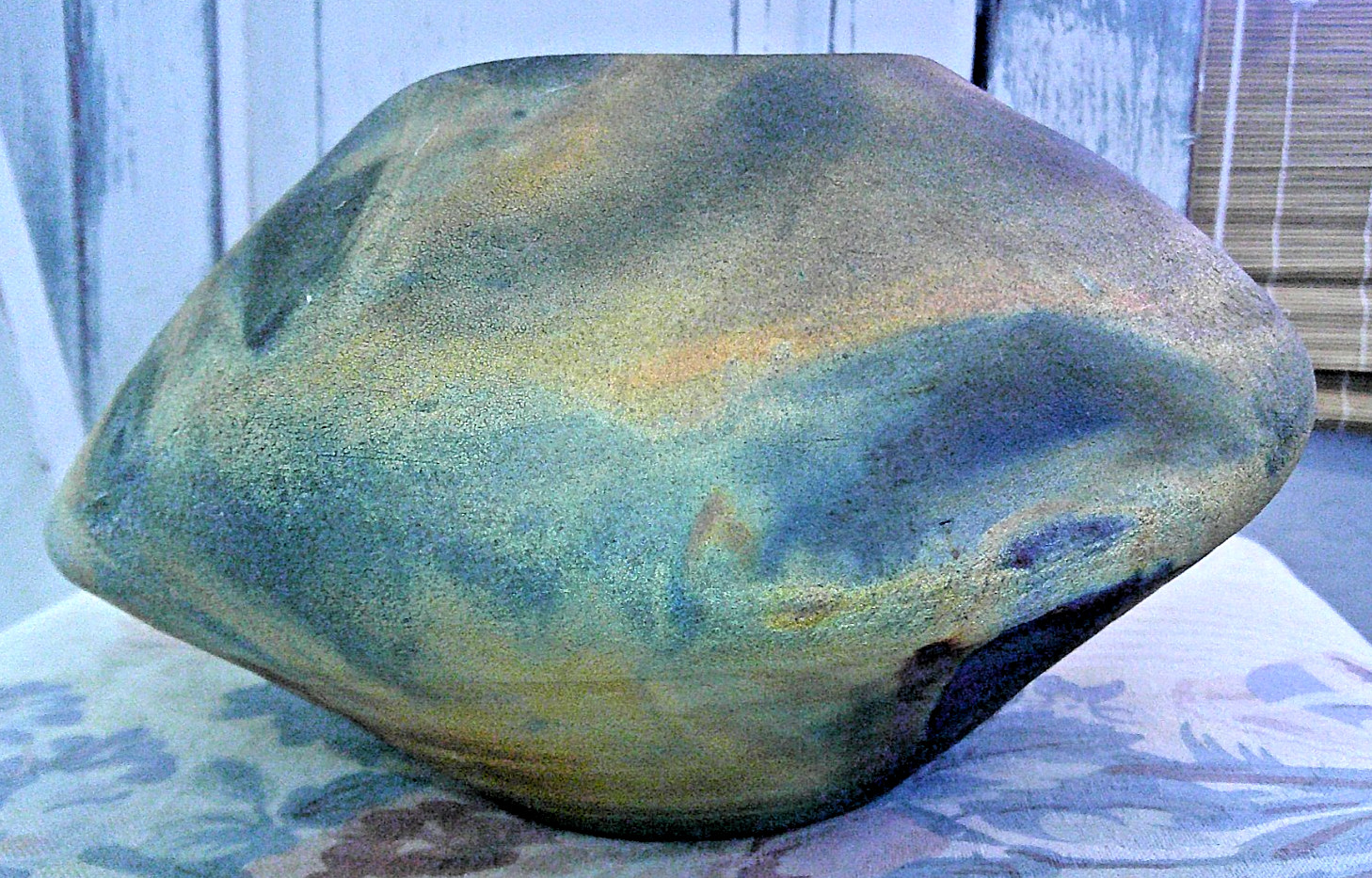 VINTAGE MICHAEL WEINBERG HAND MADE RAKU POTTERY VASE BOWL SIGNED GLAZED BASIN