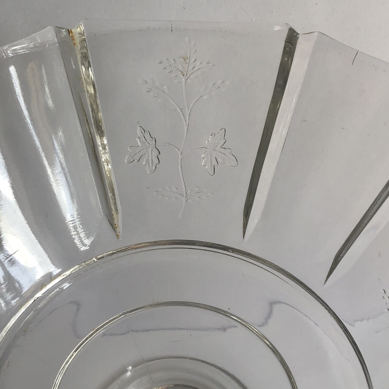 Bryce Higbee Indian Tree Paneled Glass Pedestal Compote 5.5″ EAPG Sprig Pattern