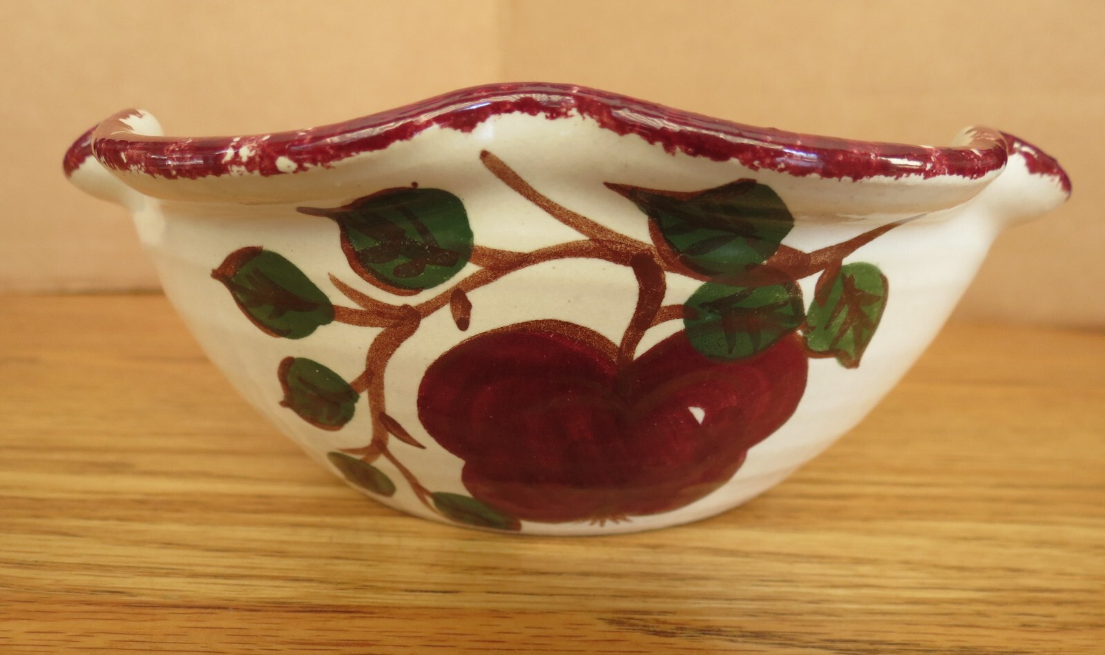 Art Pottery Apple Baker Nichols Studio NC Signed 2001 God Bless You Handmade