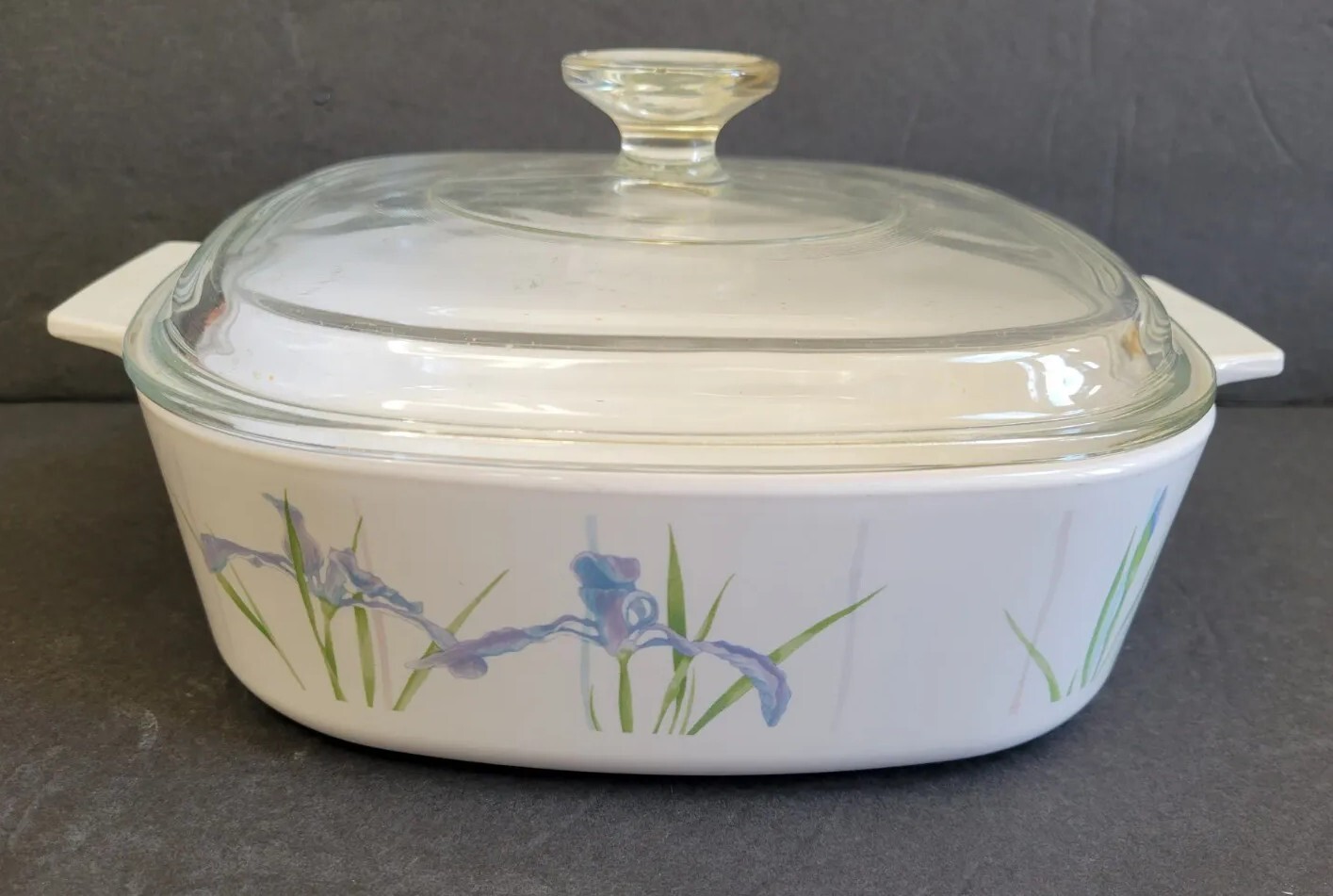 10 pc Corning Shadow Iris Casserole Dishes w/ Pyrex Lids + Corning Lid