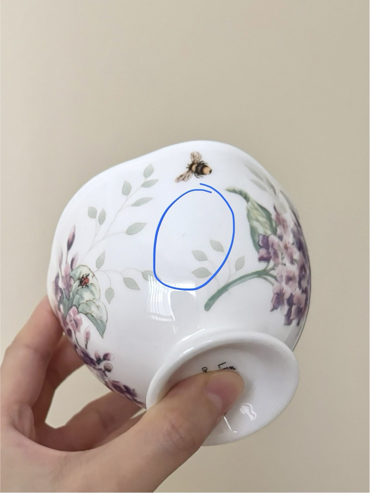 Lenox Floral Butterfly Bee Cups and Saucers Teacups Set of 3