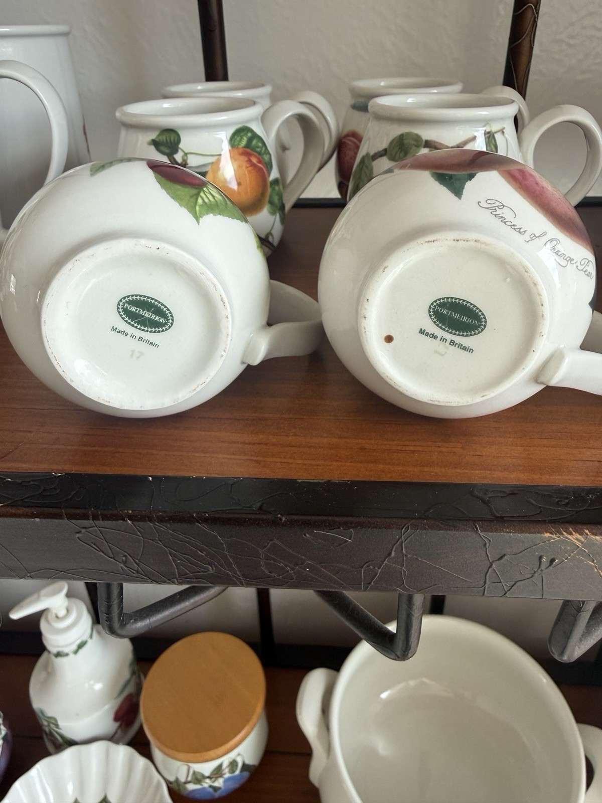 Gorgeous Set of Six Portmeirion Pomona Mocha Cups FREE SHIPPING