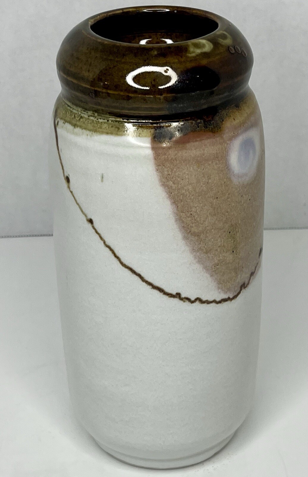 Vintage Raymond Serrano Signed Studio Art Pottery 9” Vase Glazed Ceramic Seattle
