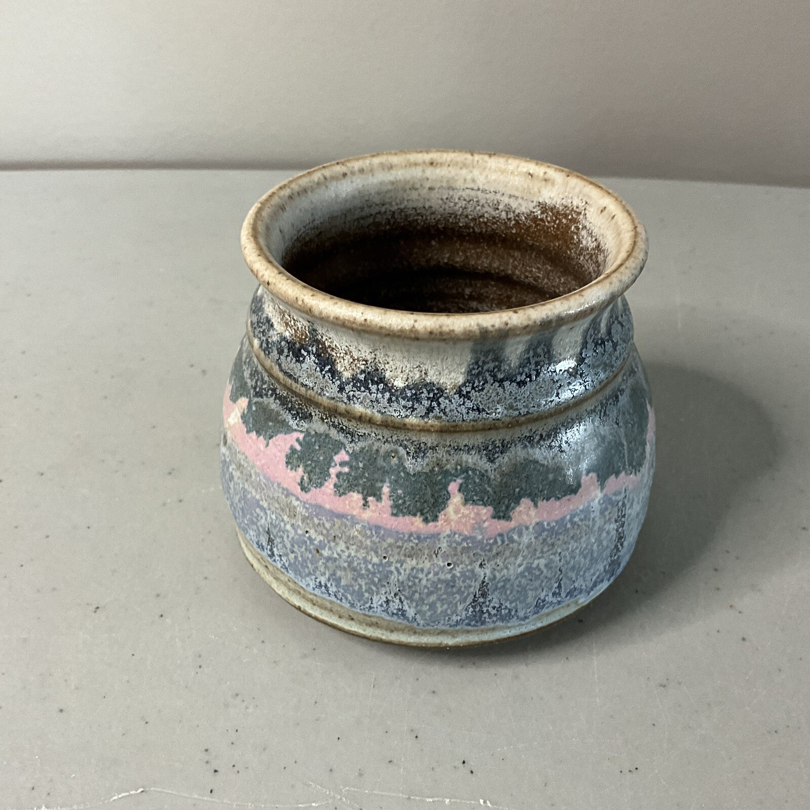 Art Pottery Tea Set 7 Piece Deborah Doran Studio Dundas Ontario Canada Pink Blue