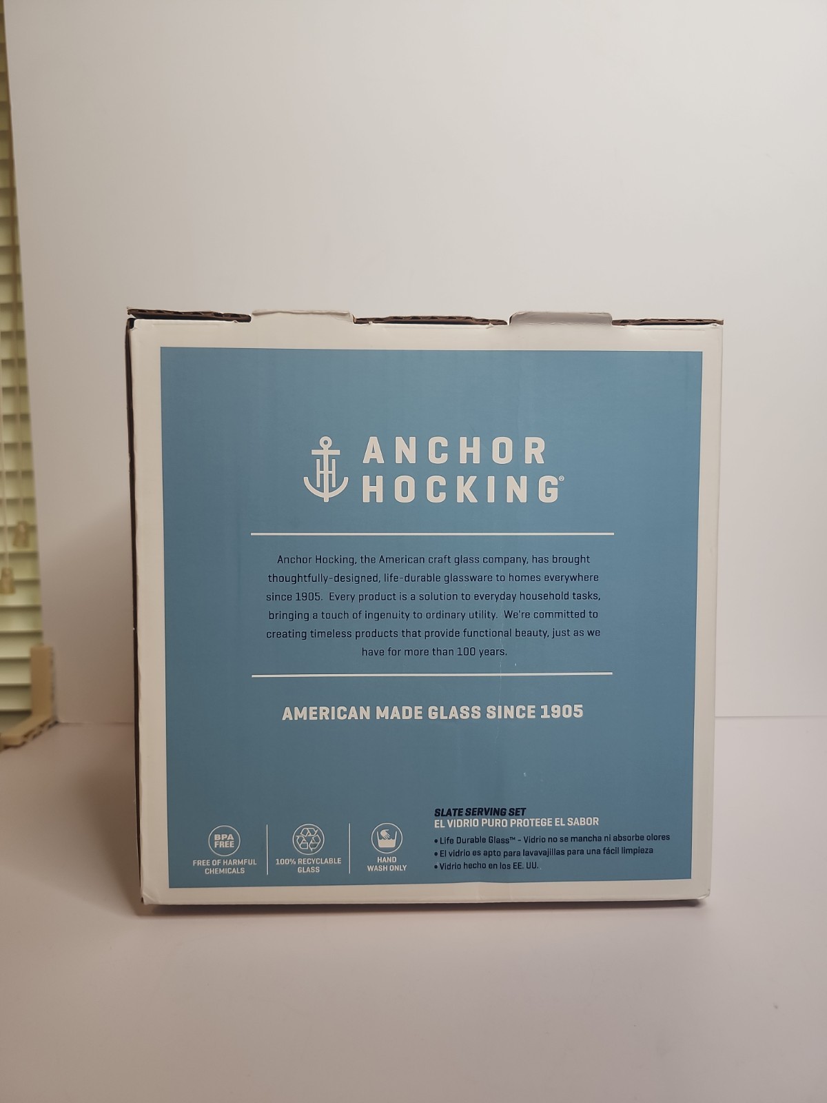 Anchor Hocking Slate Serving Set 2 Piece 6” Glass Dome &7 7/8 Slate Server NIB