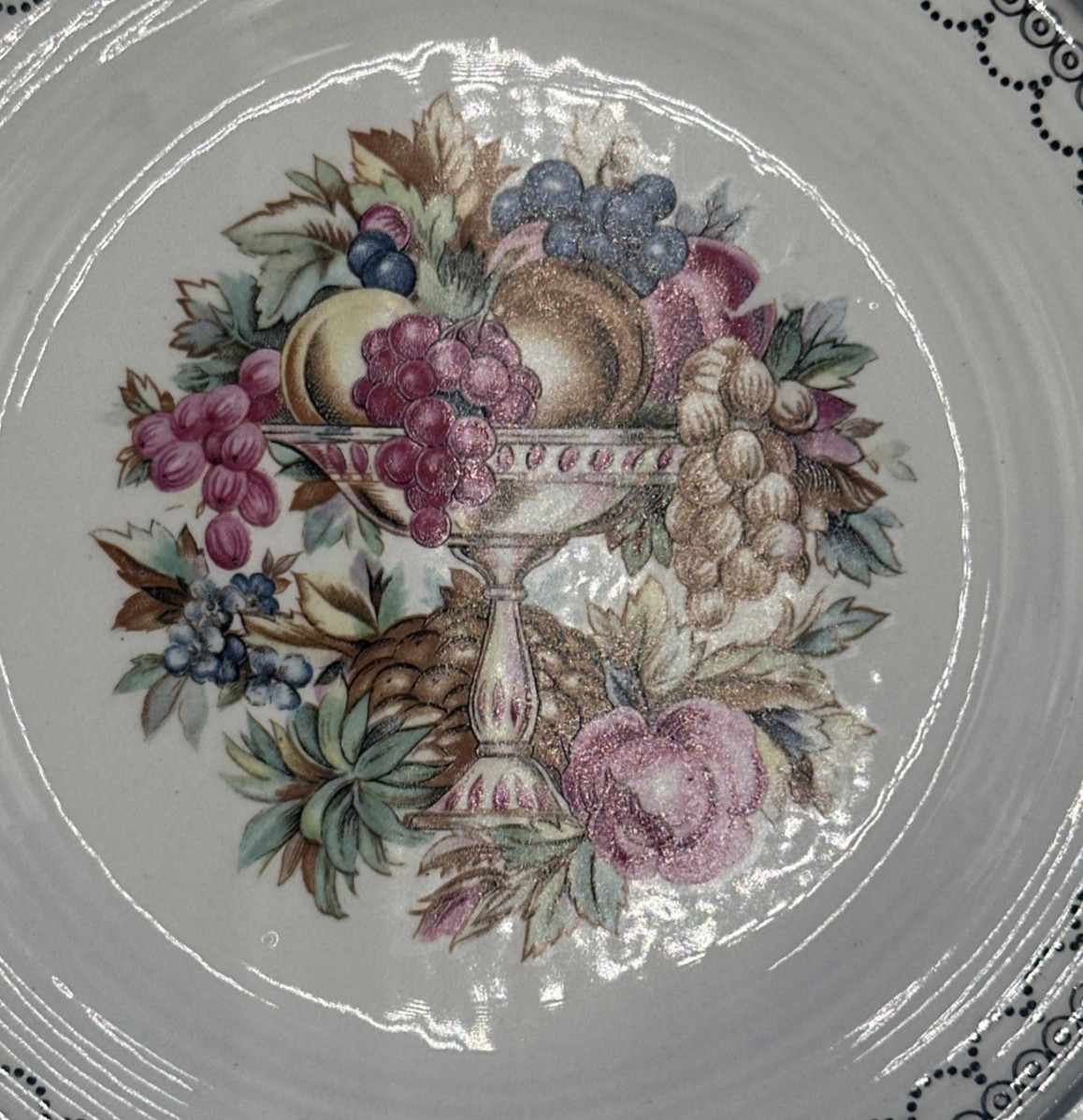 Vintage Farberware Triumph Limoges Imperial Victorian Serving Tray22K White Gold
