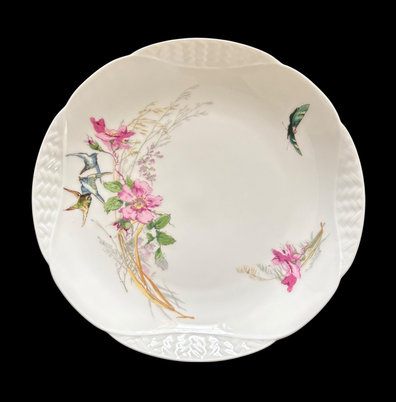 Vintage Haviland Limoges H & Co Meadow Visitors 7.5” Luncheon Plates Excellent