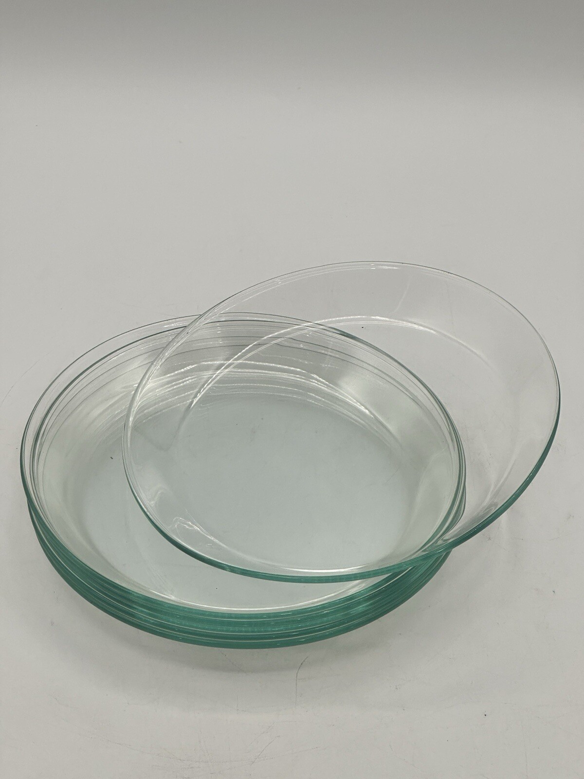 Clear Glass 6.25” Snack Or Candle Plate Set Of 6 With 5/8” Spill Guard Lip