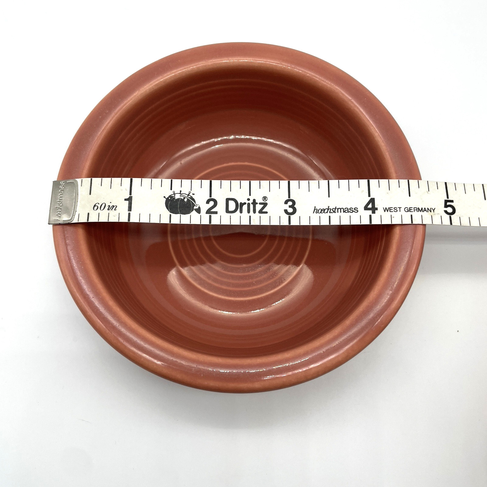 Vtg Fiestaware Rose Nappy Bowl Fruit Sauce 4.75″ Homer Laughlin 1950-1959