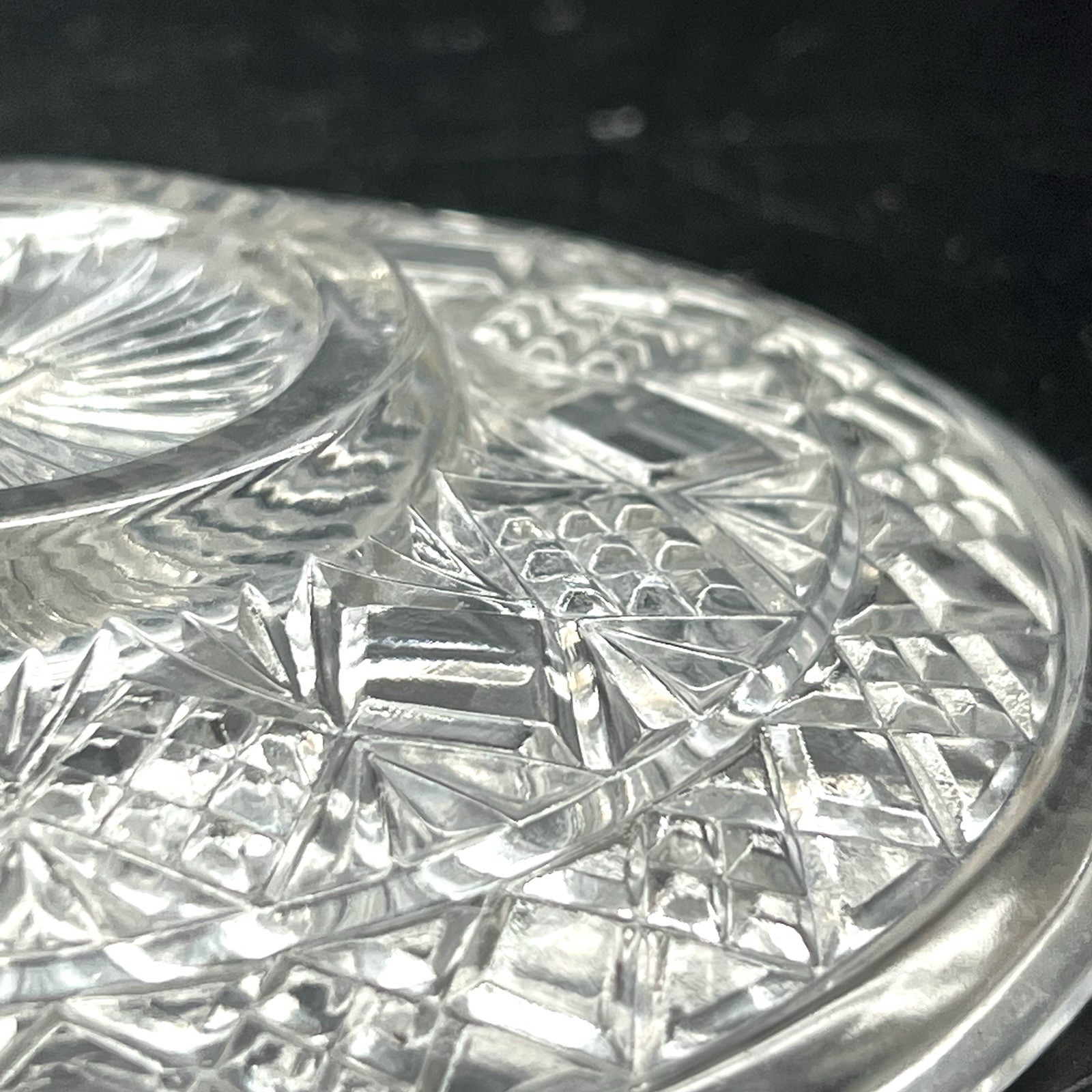 1950s Set of 2~Hazel Atlas~ GOTHIC Big Top Peanut Butter~ Crystal Luncheon Plate