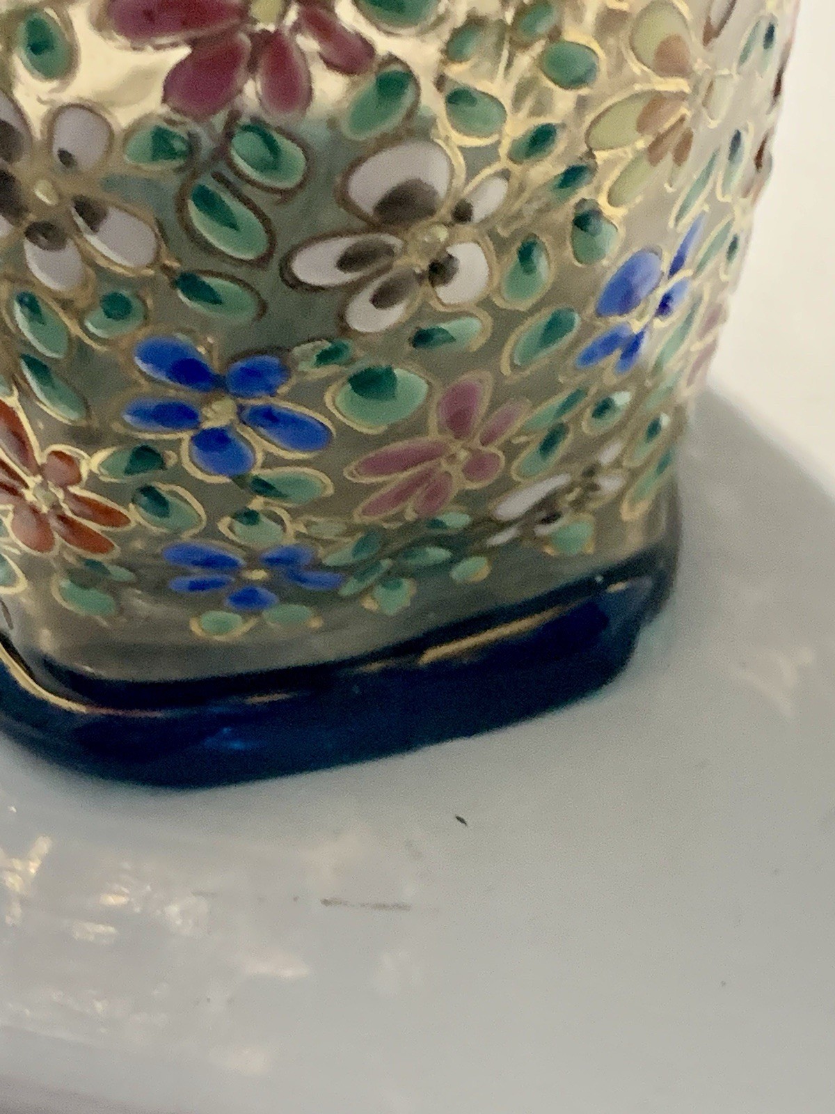 Vintage Rare Moser Hand Painted Multicolor Floral Art Glass Pitcher with Handle