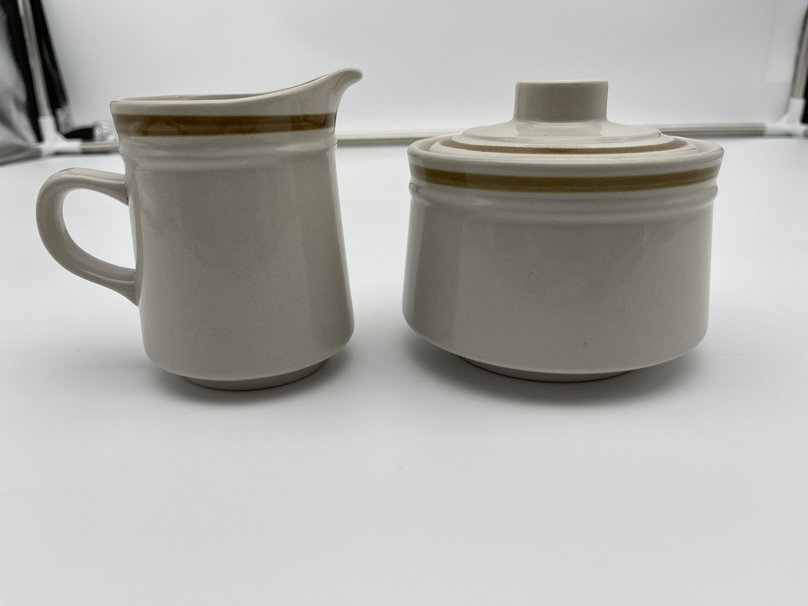 Vintage Design Four Stoneware 1518 Dale Japan Creamer and Sugar Bowl.