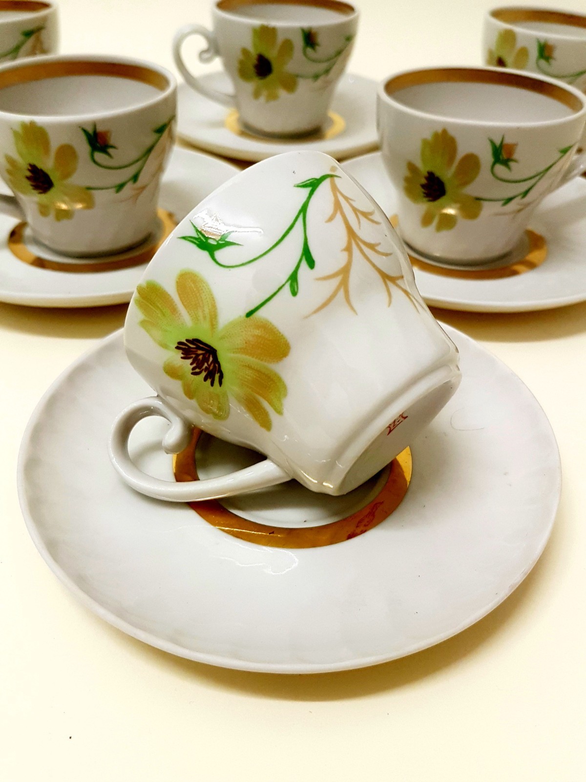 Rare coffee set for 6 prs /Dorbush- Belarus / USSR