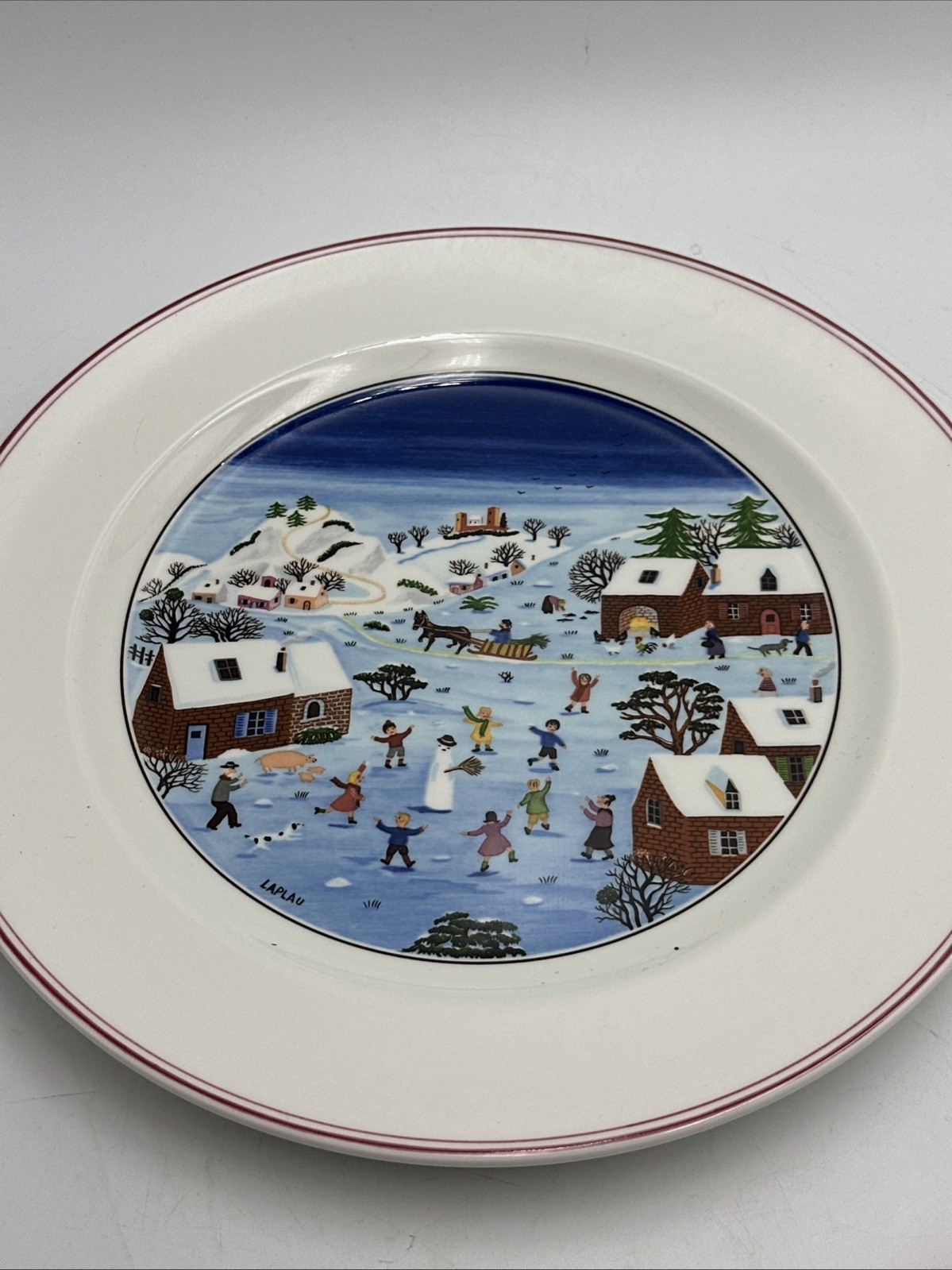 Villeroy Boch Naif Christmas Dinner Plate 10.5″ Laplau Luxembourg NOS
