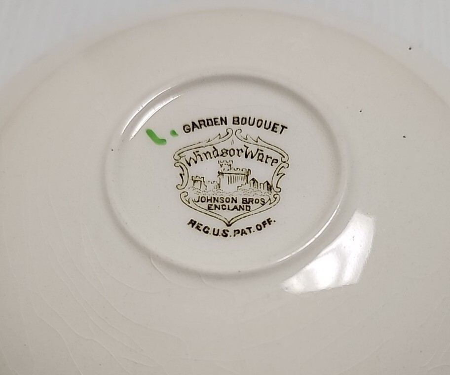 15 Vintage Windsor Ware Johnson Bros England 5.75 Inch Saucers Garden Bouquet