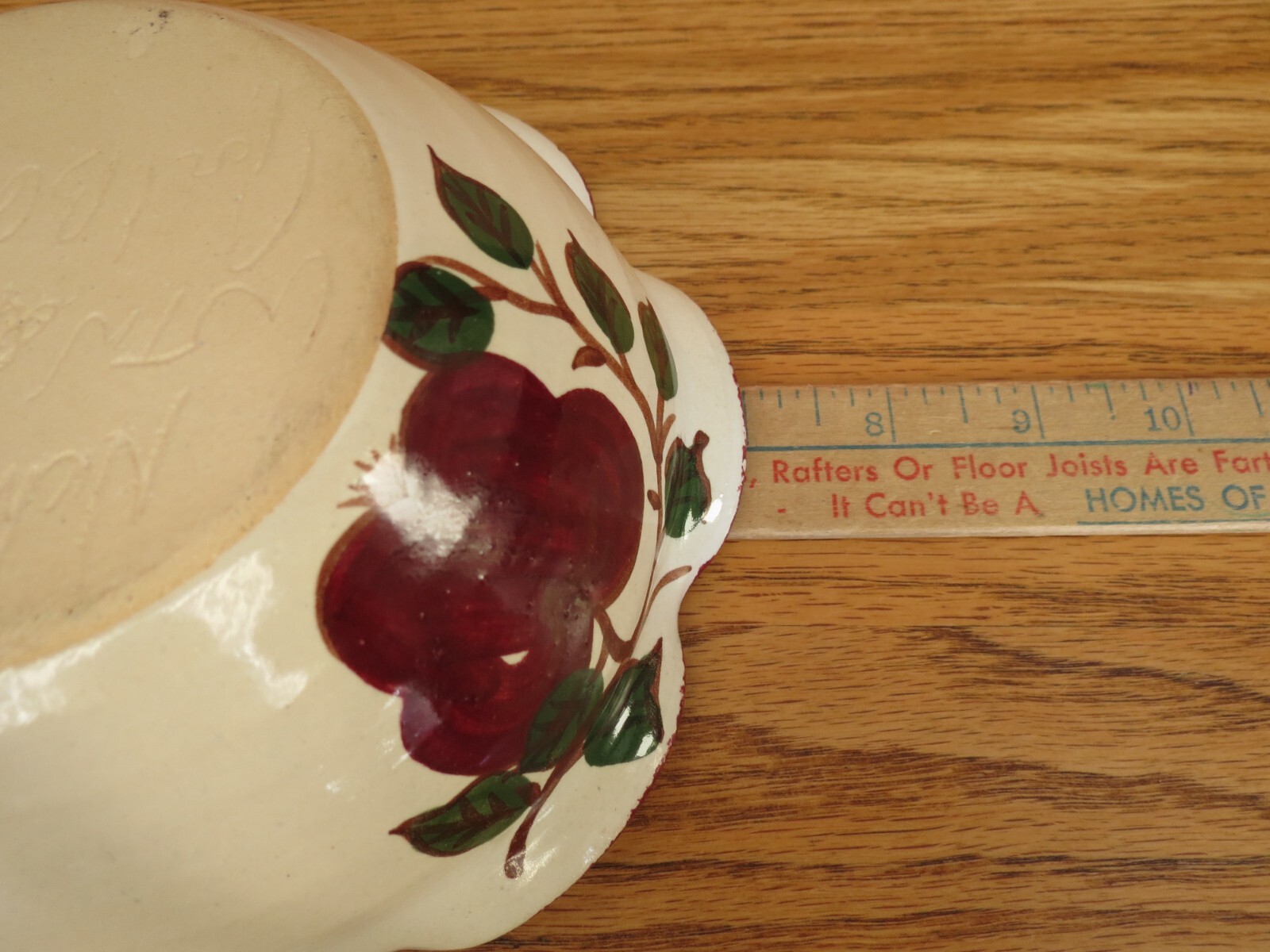 Art Pottery Apple Baker Nichols Studio NC Signed 2001 God Bless You Handmade