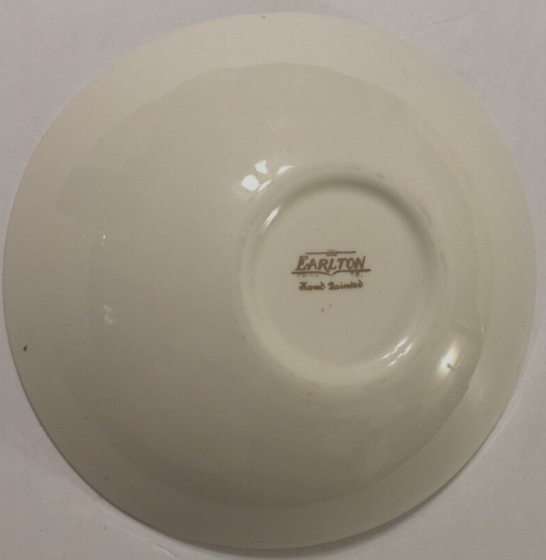 Earlton Vintage White Contemporary Cadet Blue Black Hand Painted Bowl 9.5″ x 9″