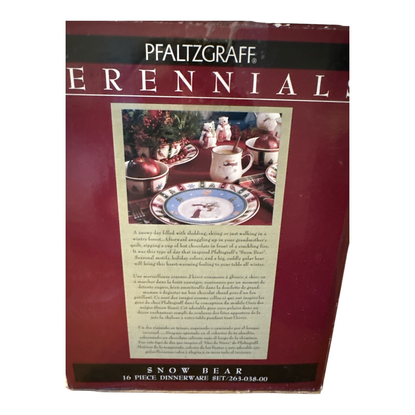 Rare- Pfaltzgraff Perennials Snow Bear 16 Piece Dinnerware SetChristmas New