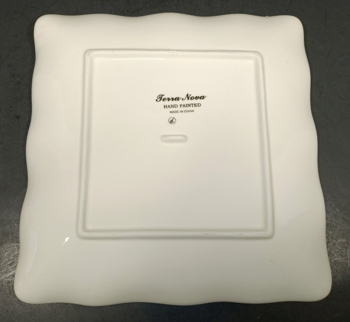 Maxcera TERRA NOVA Hand Painted Cobalt Blue Yellow Square Salad Plates 8.75″W