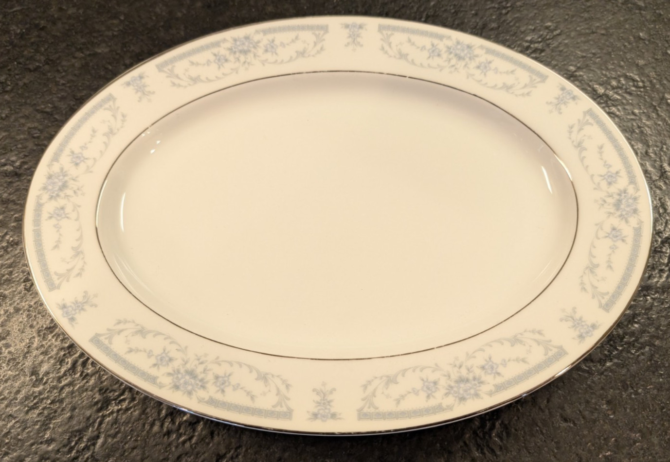 Sheffield Blue Whisper Porcelain Fine China Oval Platter 1985 12″