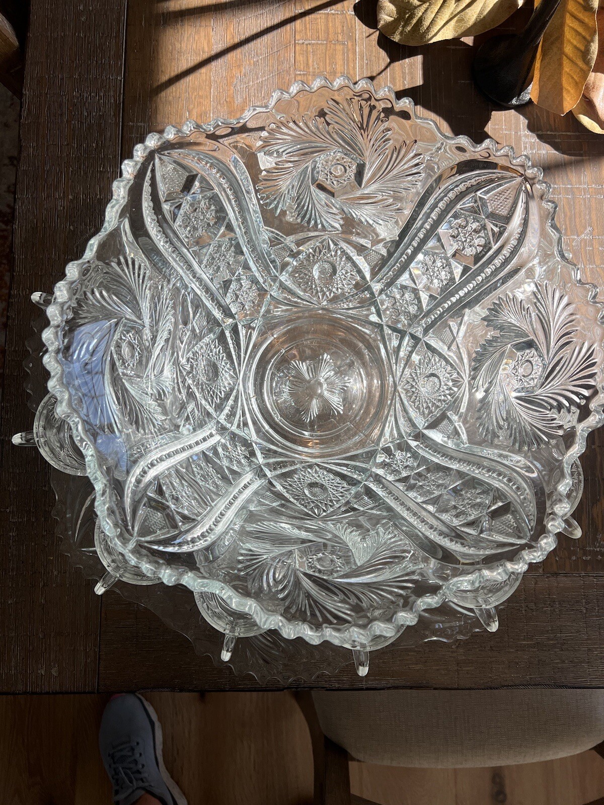 L. E. Smith Vintage Fifteen Piece Punch Bowl Set Galaxy Pattern