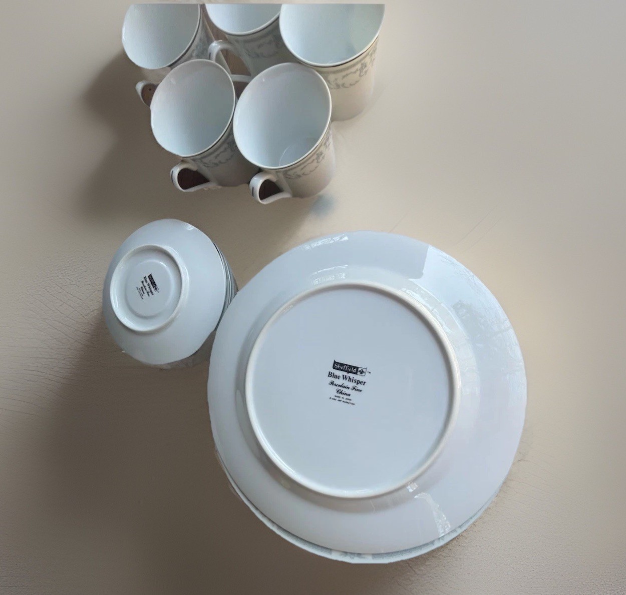 Vintage 19 Piece Set Sheffield Blue Whisper China-Most New