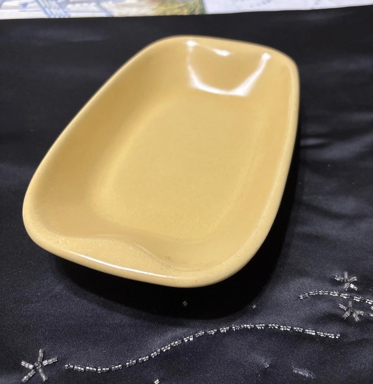 Vintage Mid- Century Modern La Solana Pottery Yellow Relish/ Serving Tray 1940’s