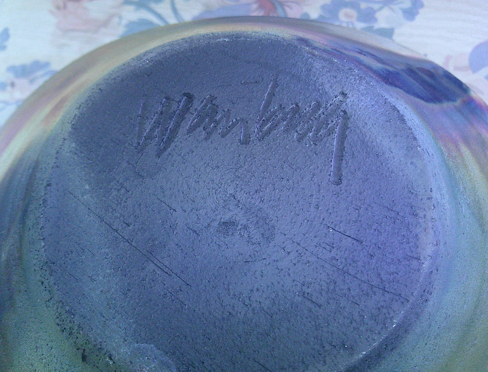VINTAGE MICHAEL WEINBERG HAND MADE RAKU POTTERY VASE BOWL SIGNED GLAZED BASIN