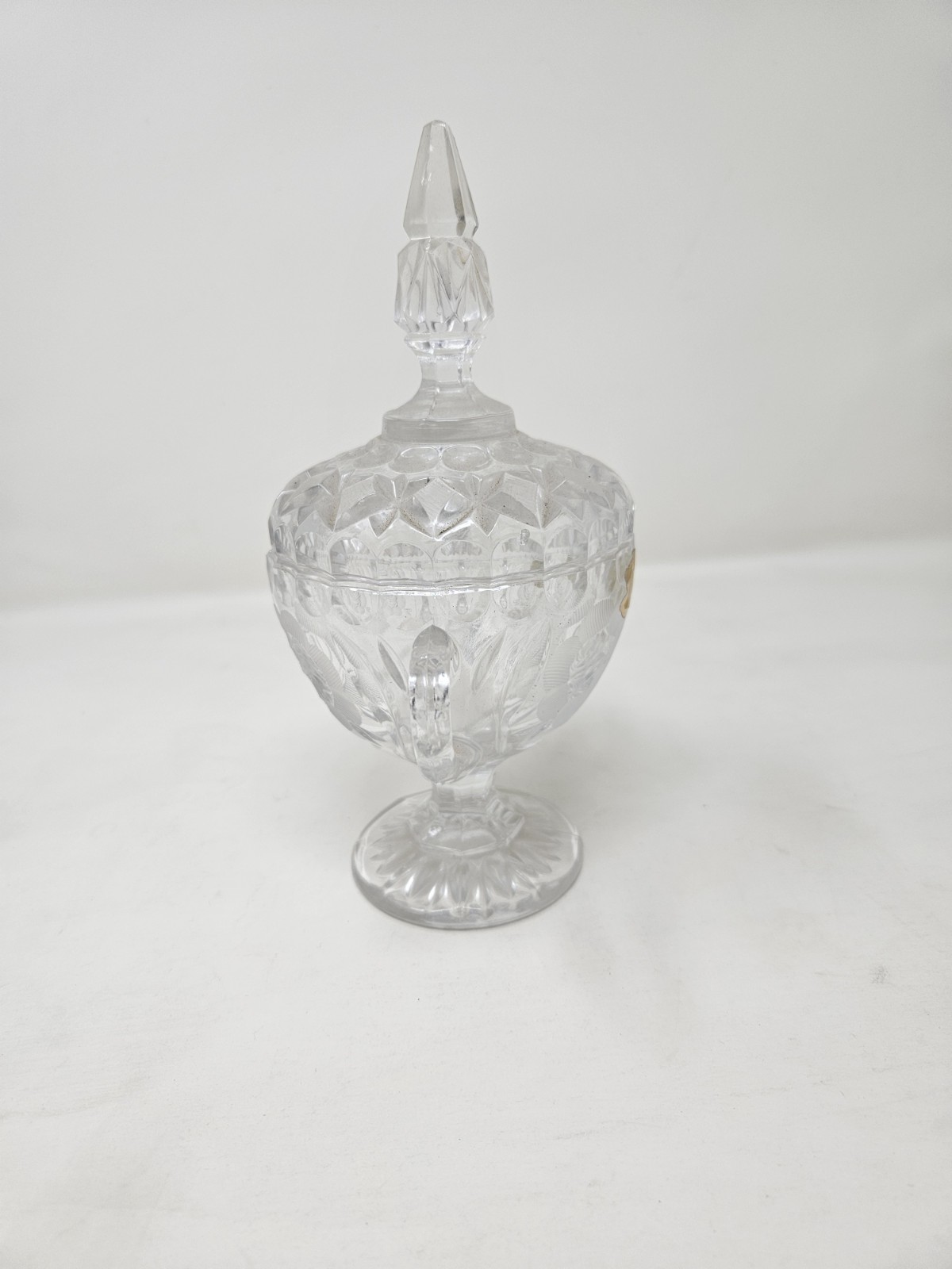 Vintage Italian Hand-Cut Lead Crystal Lidded Candy Dish