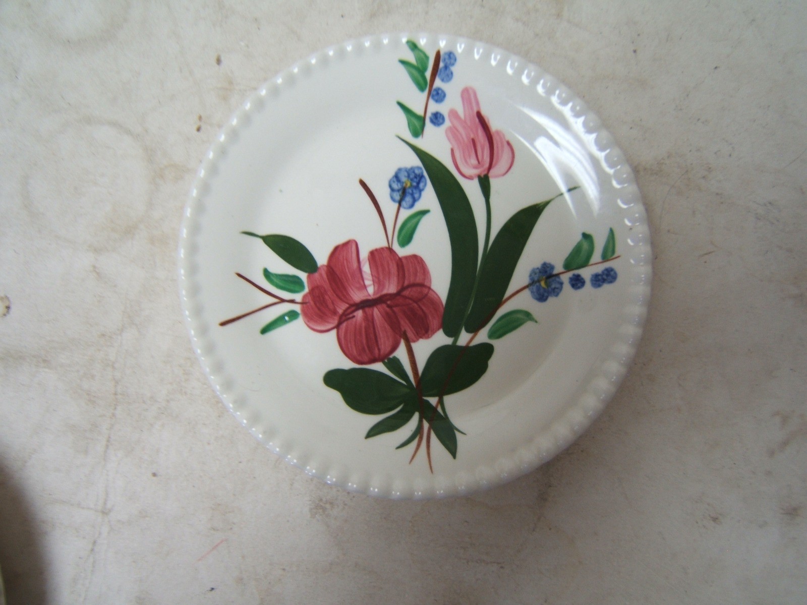 Blue Ridge Southern Pottery Bluebell Bouquet Bread & Butter Plates 6 No Chips