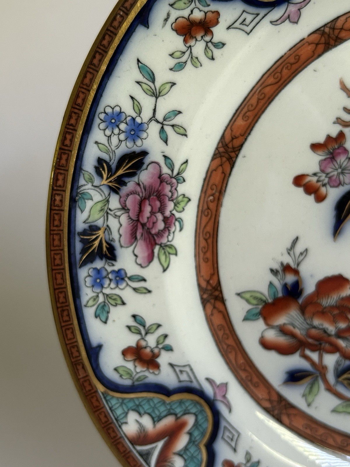 Antique Wedgwood Chinoiserie Nankin Pattern Polychrome Hand painted Plate 1883