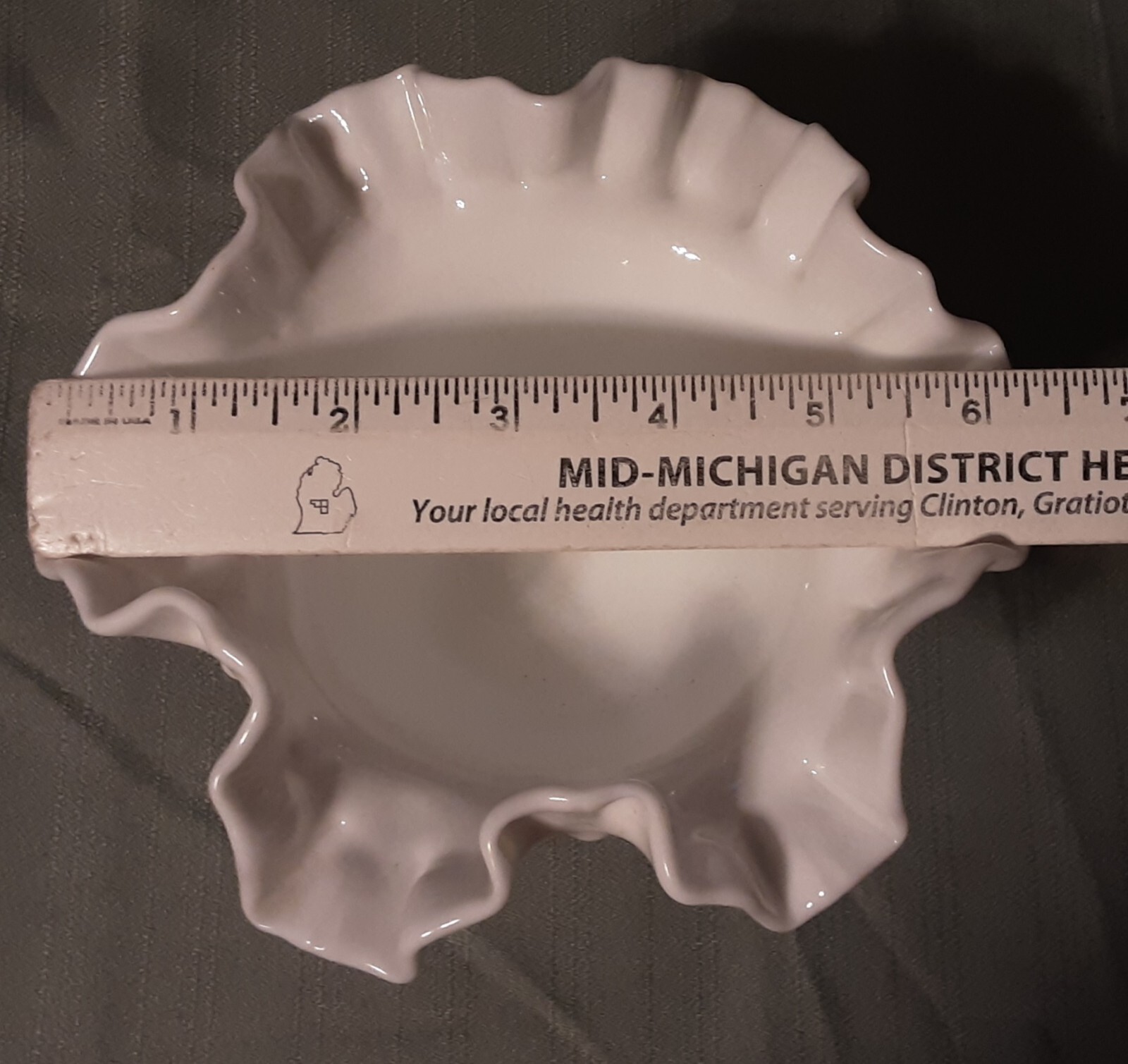 Vintage Fenton? Hobnail Milk Glass Depression Glass Crimped Compote/candy Dish
