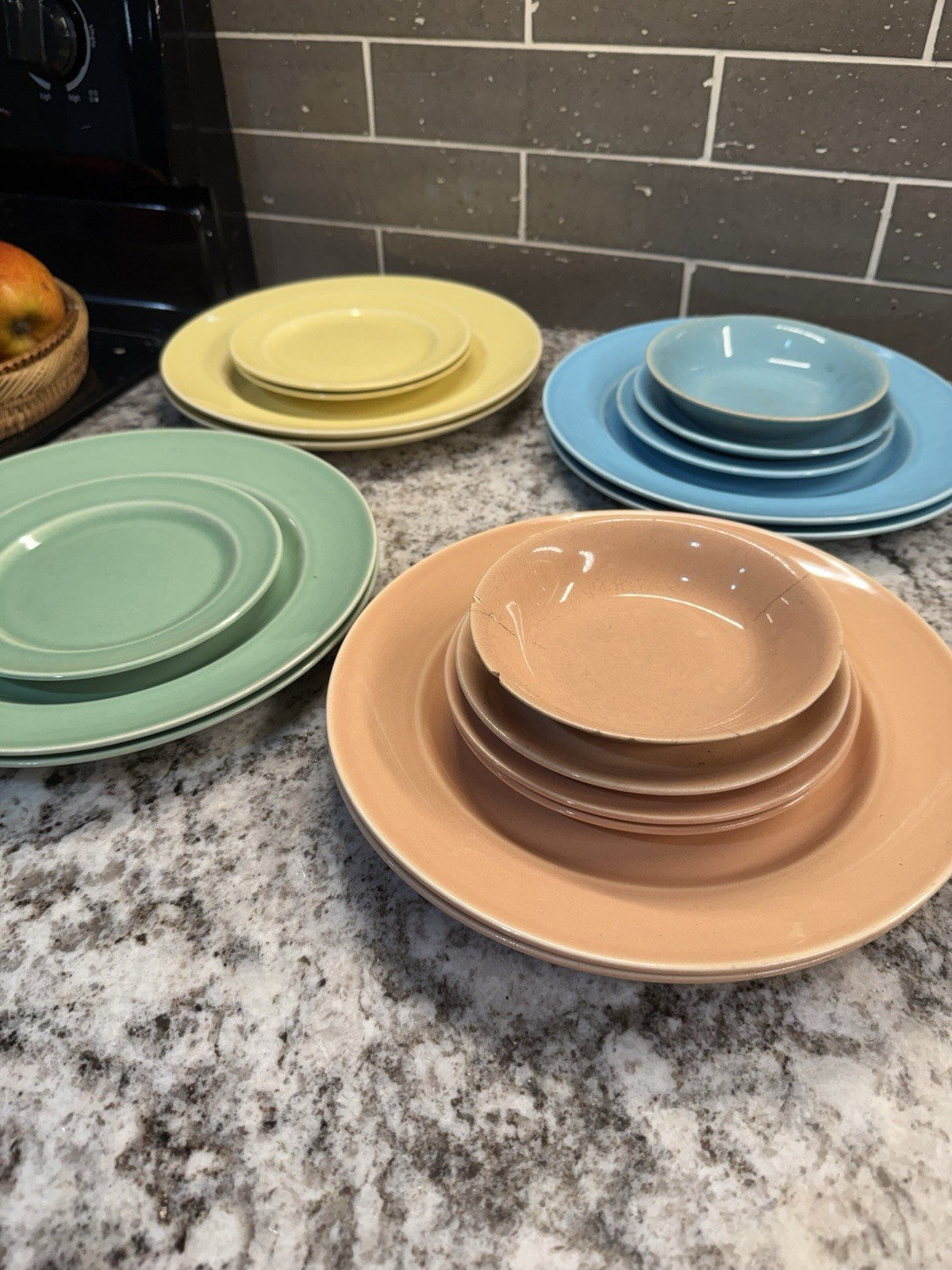 Vtg Universal Cambridge Largo Pastel Dishes Mixed Lot MCM Harlequin